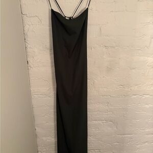 BHLDN Sleek Dark Green Maxi Dress